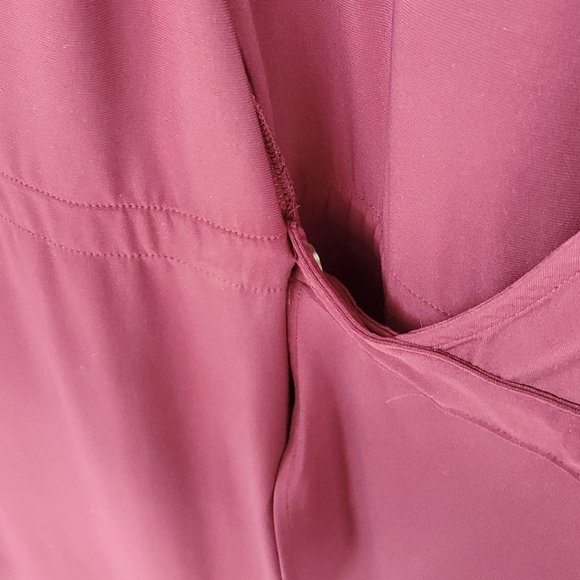 Dark Red Long Sleeve Wrap Dress - Picture 6 of 6